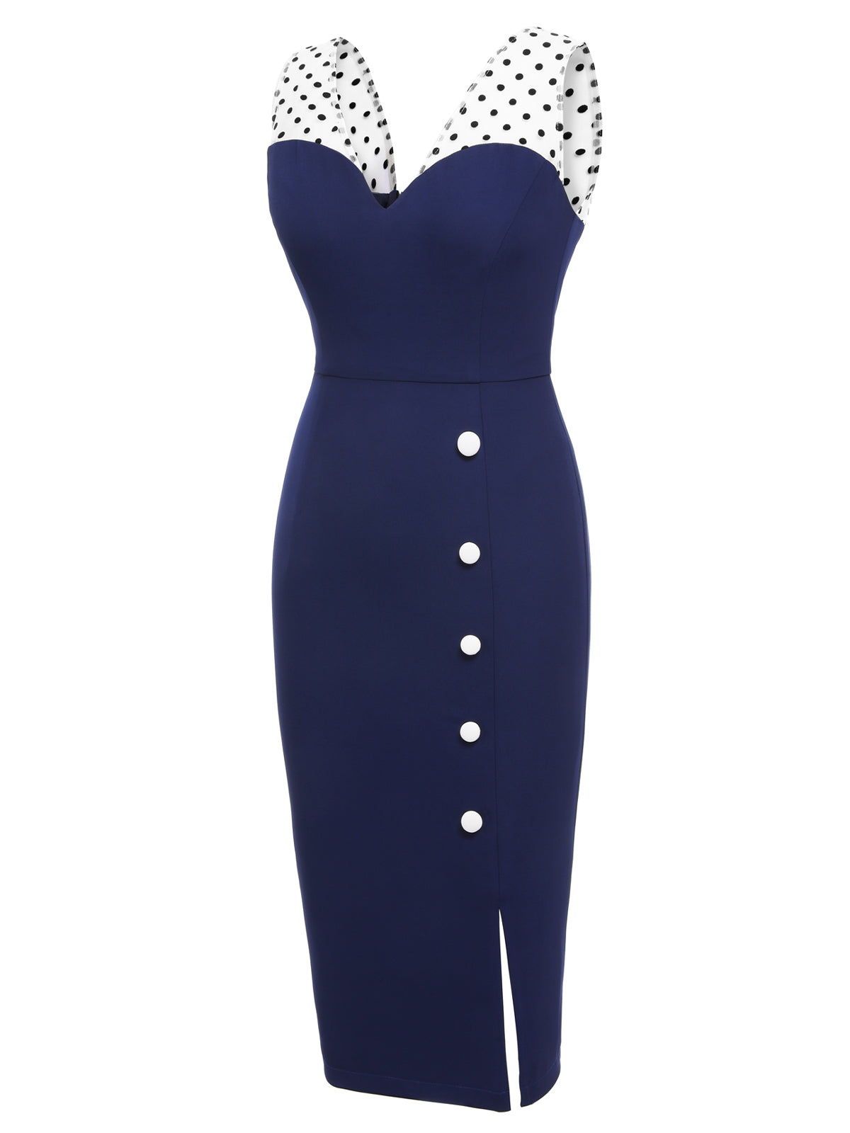 Dark Blue  Patchwork Pencil Dress