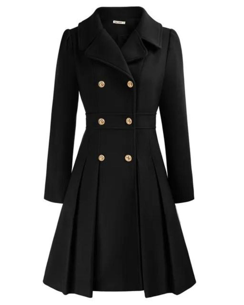 Ivyshape | Pleated Wool Coat