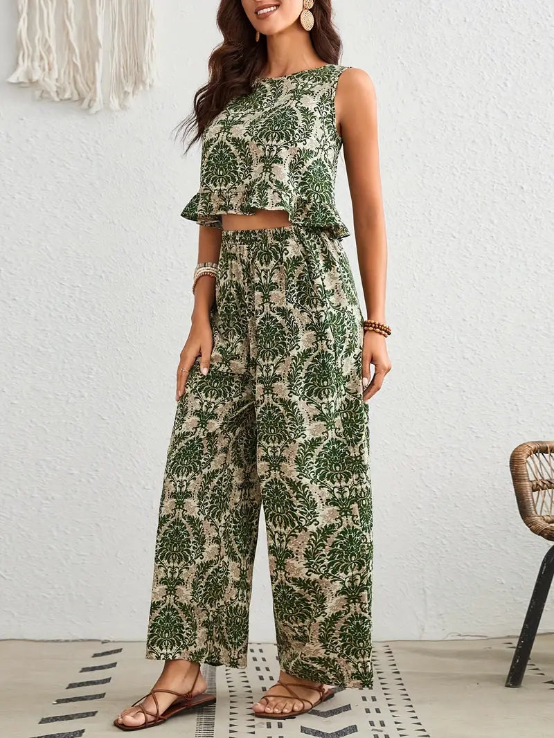 Ivyshape | Women's Stylish Print Set Pants