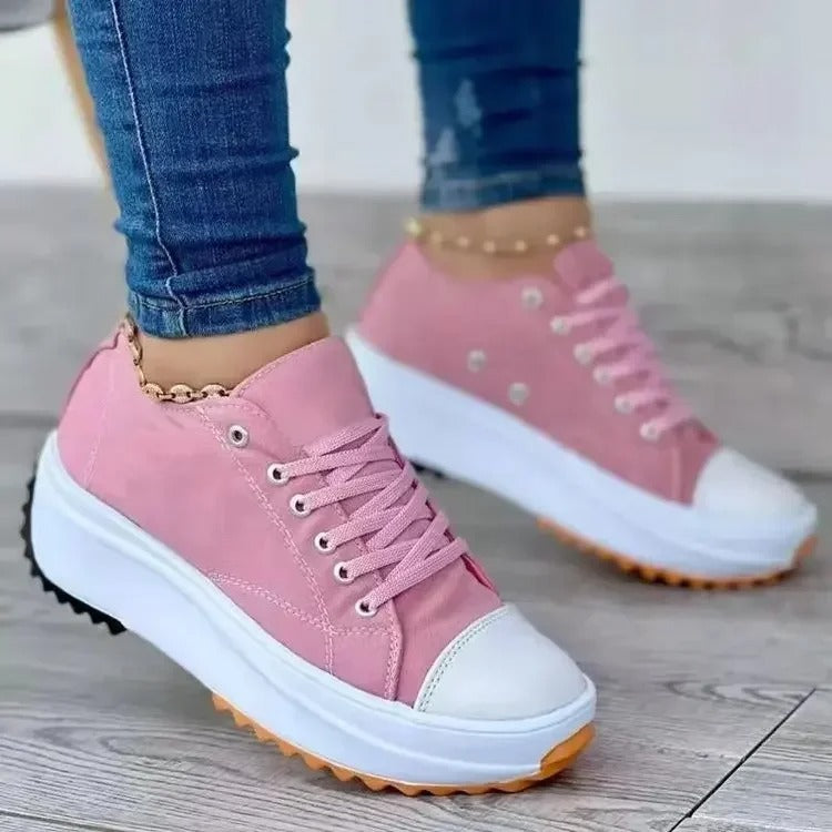 Trendy Platform Lace-Up Sneakers for Women