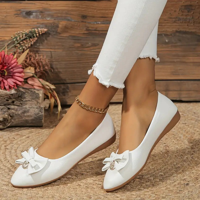 IvyShape | Women's Stylish Bow Doll Shoes Elegant