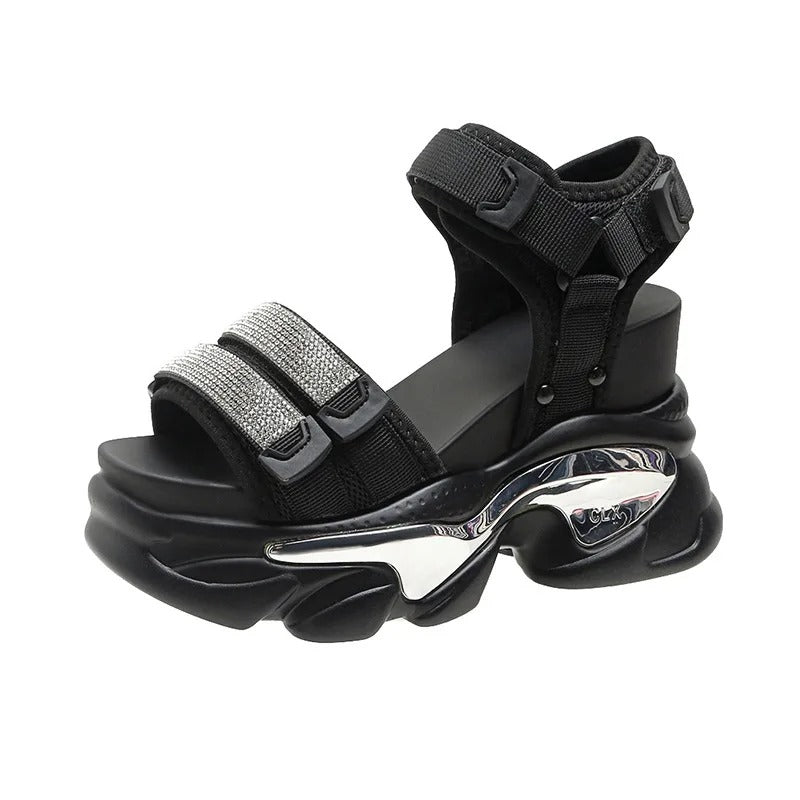 Shiny Wedge Sandals for Women