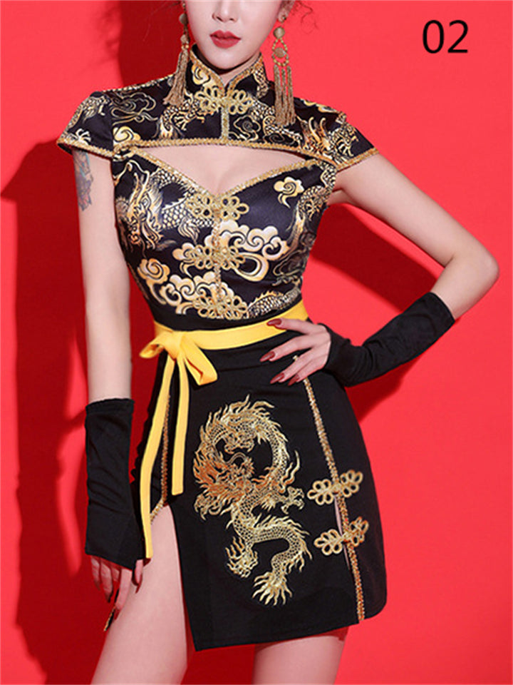 Female Chinese Style Dresses Group Performance Dance Stage Costumes