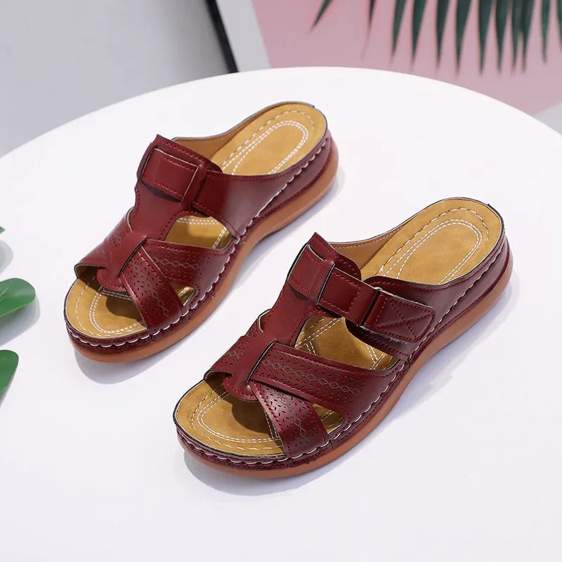 Ivyshape | Non-Slip Orthopedic Leather Sandals