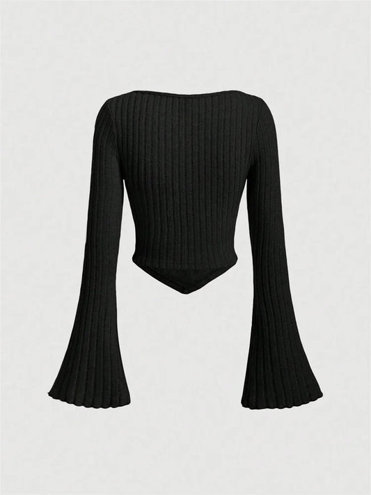 Elegant Rib-Knit Crop Top for Women