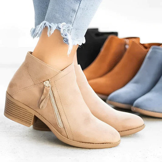 Ivyshape | Women's Side Zipper High Heel Ankle Boots