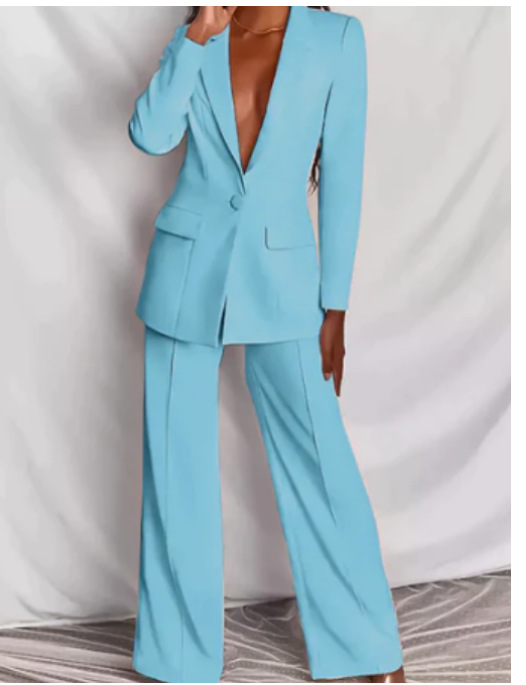 Ivyshape | Elegant Blazer & Pants Set for Women