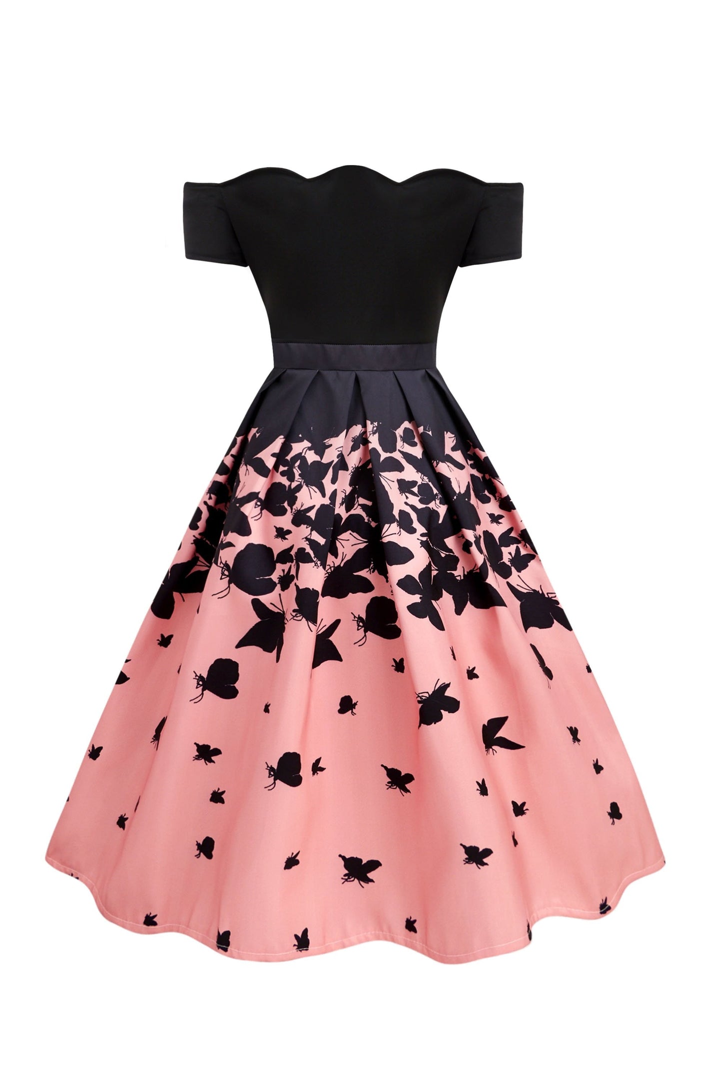 Black Butterfly Swing Dress