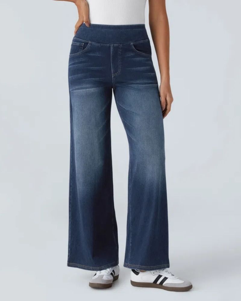 Ivyshape | Super Stretch Wide Leg Jeans