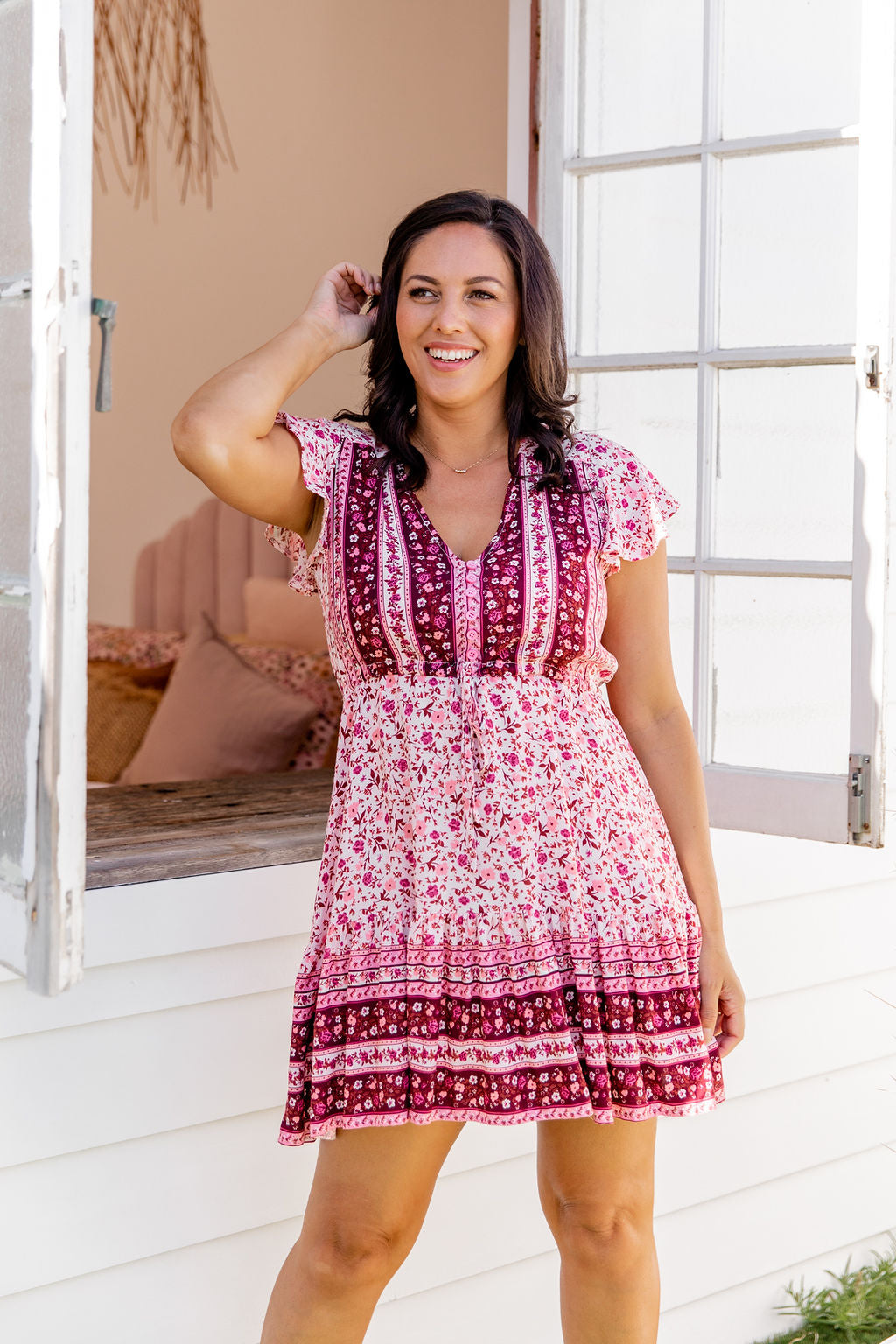 Nala Dress - Pink Peony