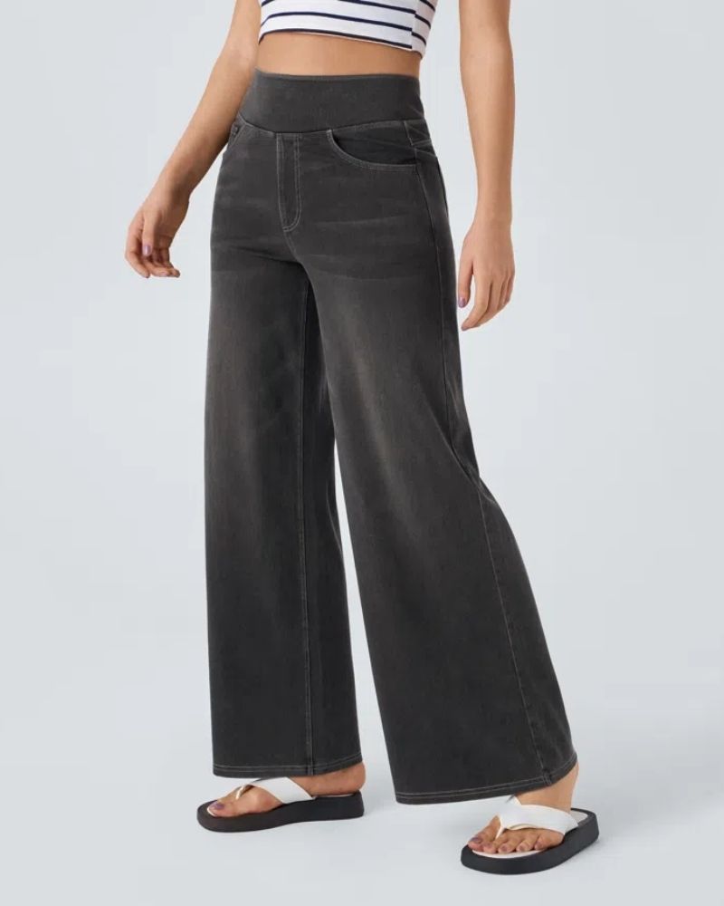 Ivyshape | Super Stretch Wide Leg Jeans