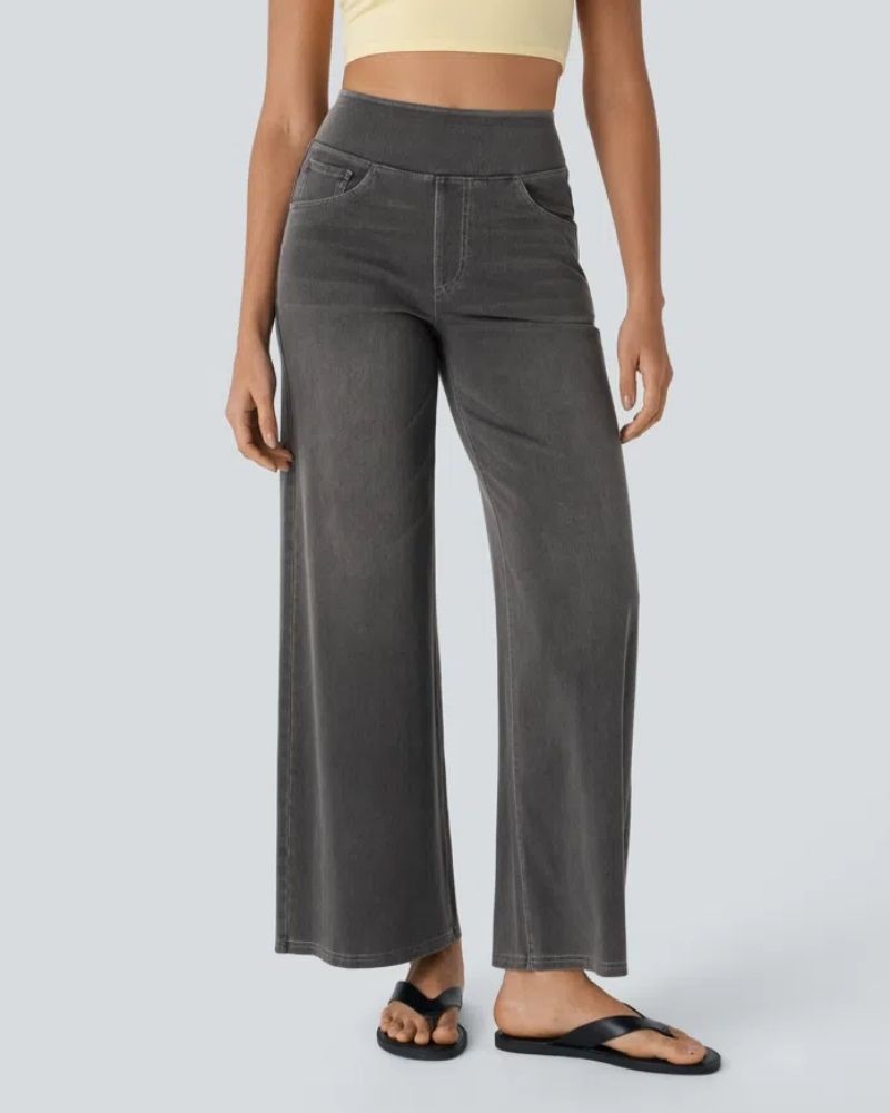 Ivyshape | Super Stretch Wide Leg Jeans