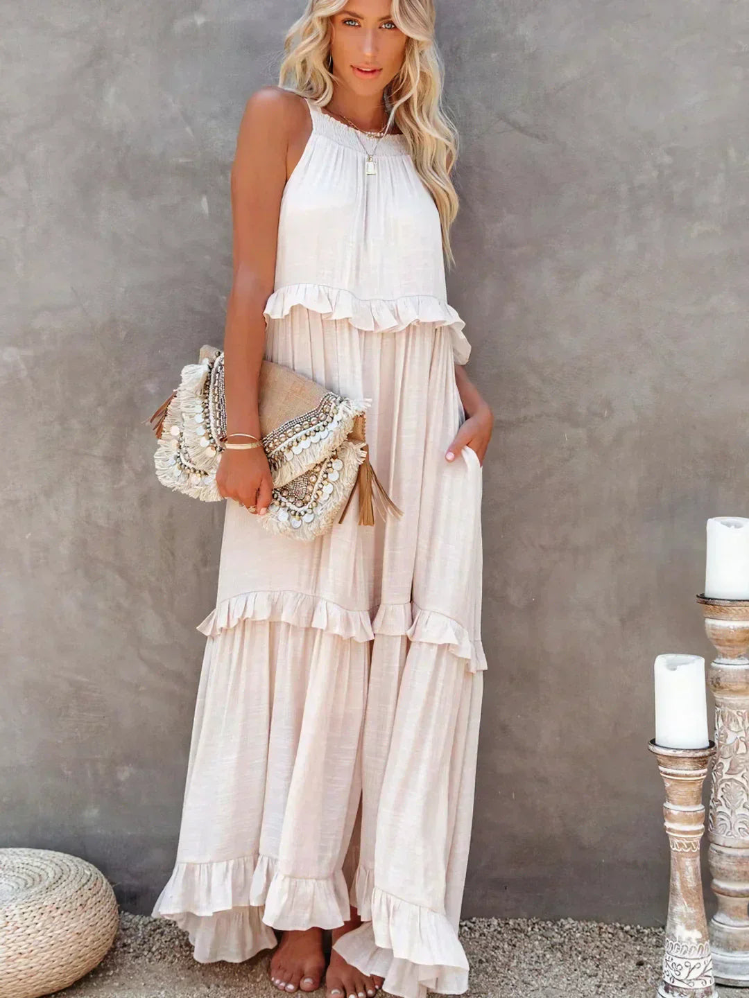 Ivyshape | Tiered Ruffle Maxi Dress