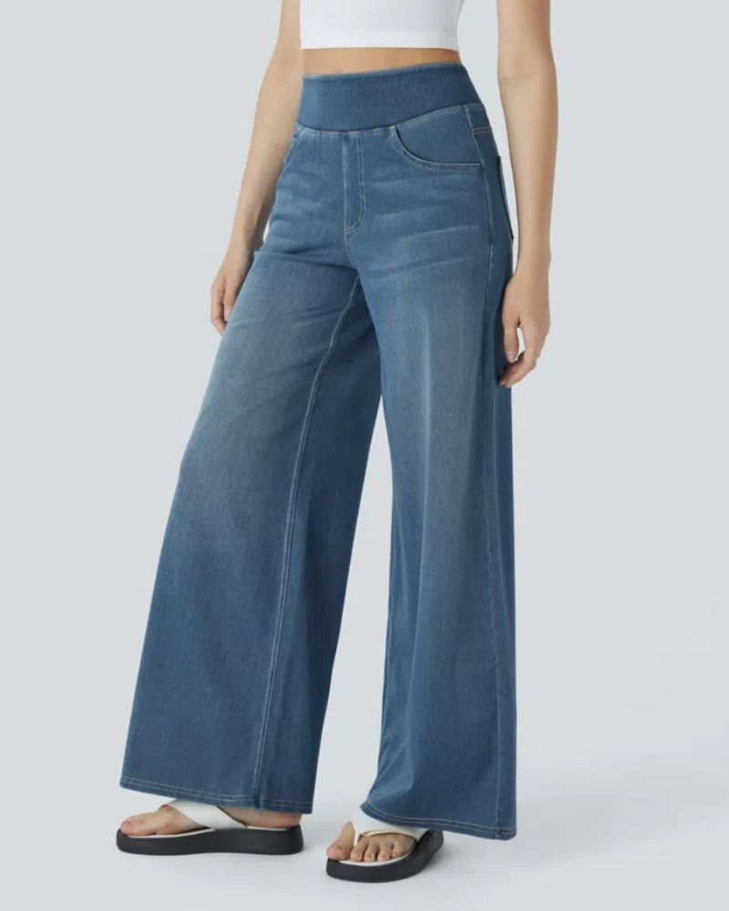 Ivyshape | Super Stretch Wide Leg Jeans