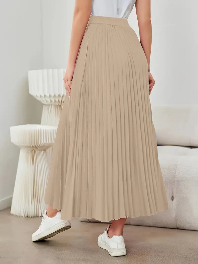 Ivyshape | Women's Stylish Pleated Skirt Long