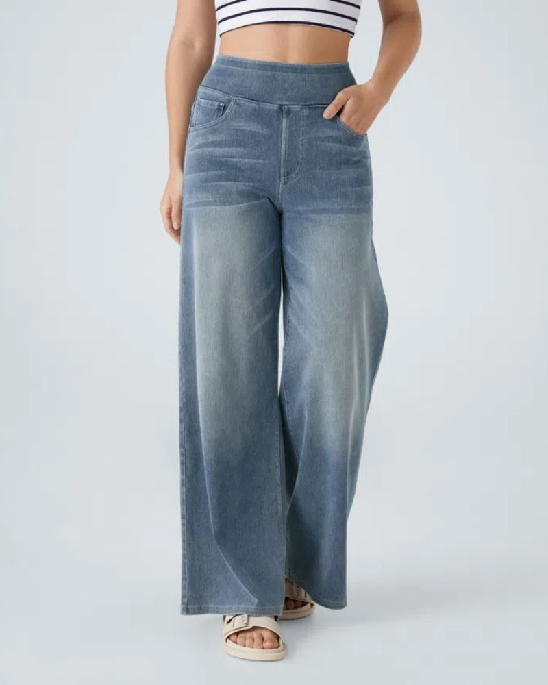 Ivyshape | Super Stretch Wide Leg Jeans