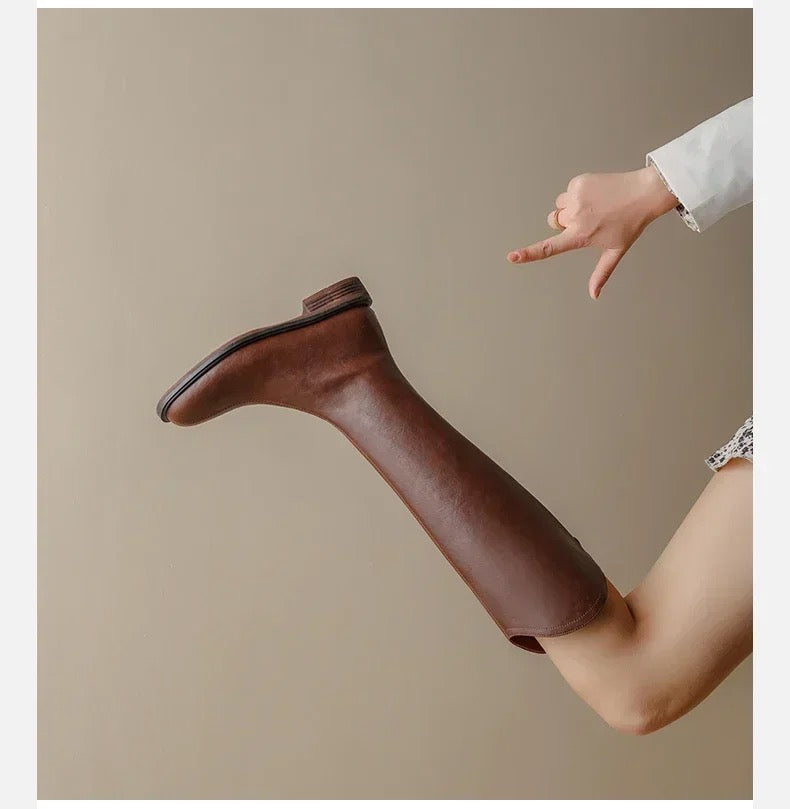 Ivyshape | Knee High Premium Leather Boots