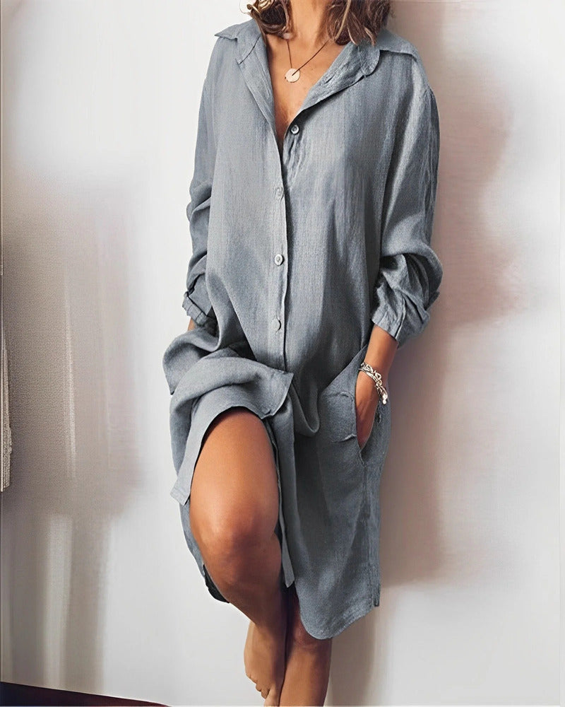 Ivyshape | Long Shirt Dress