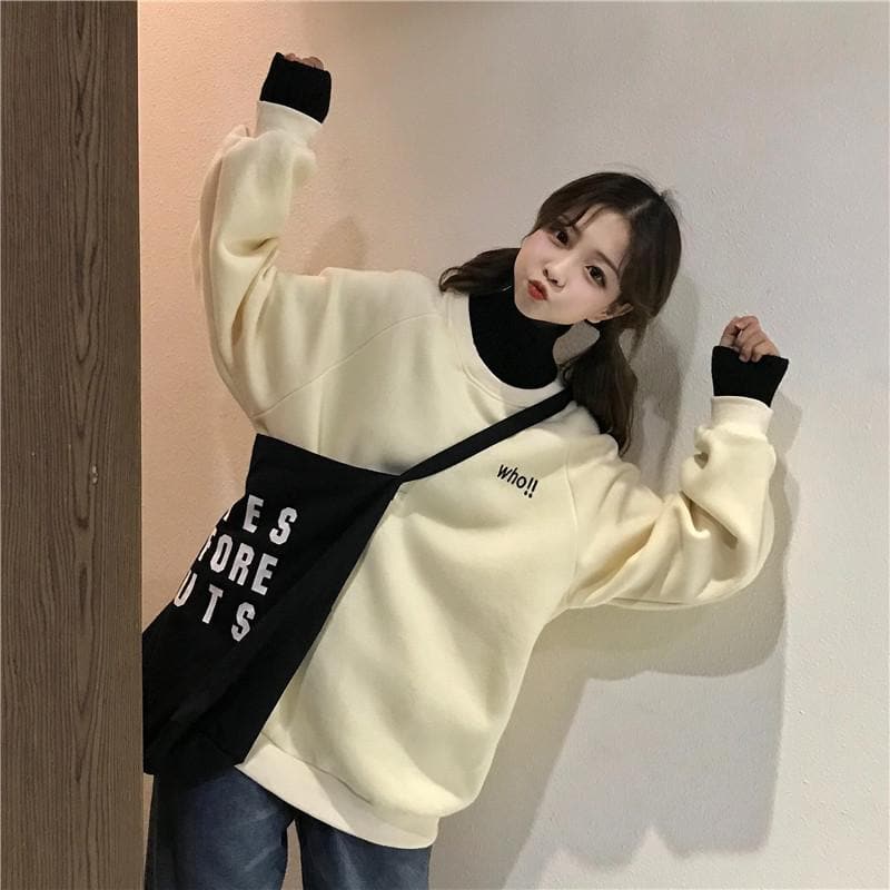 2-in-1 Turtleneck + "who!!" Sweatshirt