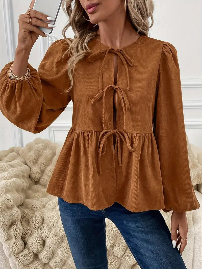 Ivyshape | Stylish Velvet Blouse