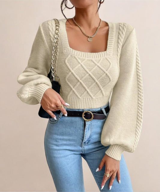 Ivyshape | Women's Square Neck Sweater