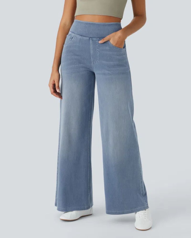 Ivyshape | Super Stretch Wide Leg Jeans