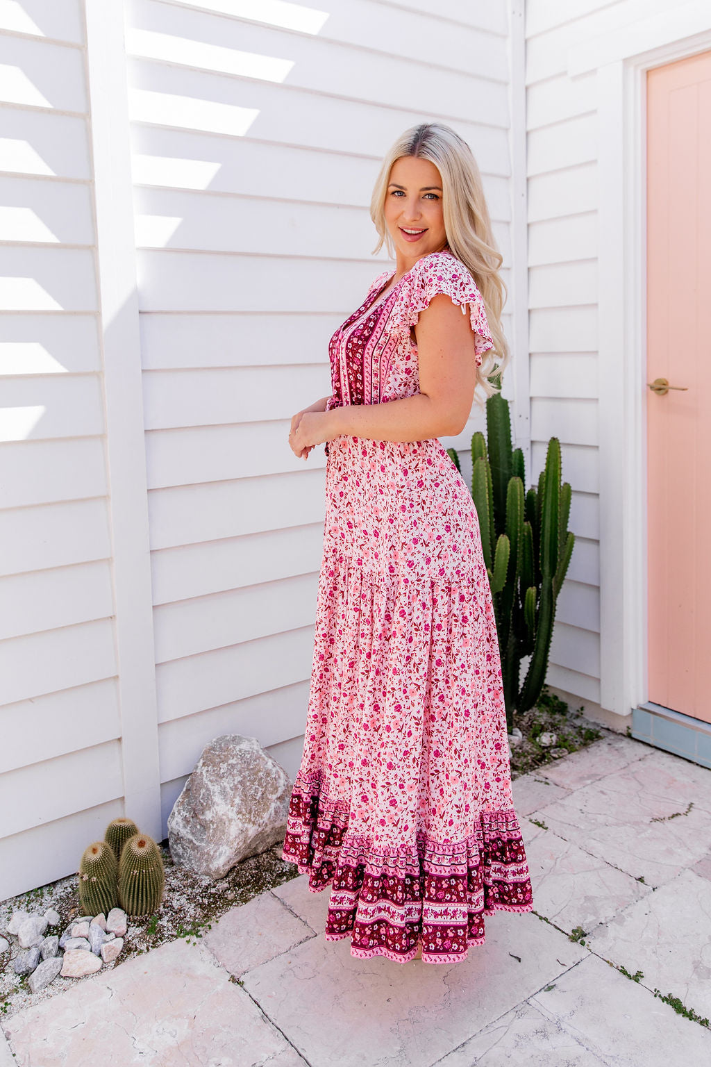 Cora Maxi Dress - Pink Peony