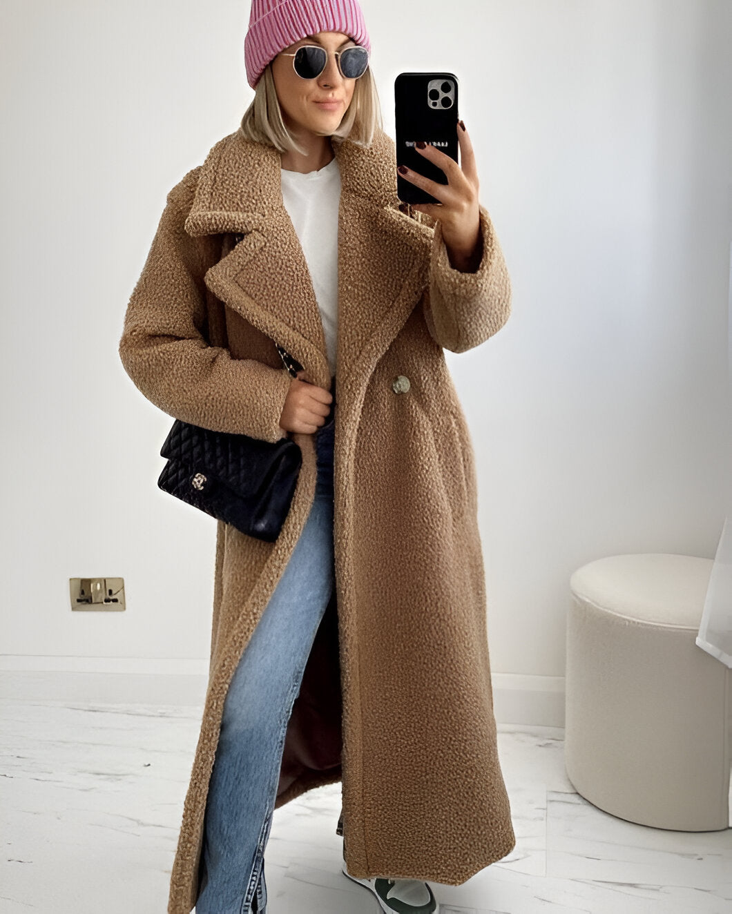 Ivyshape | Elegant Long Teddy Coat