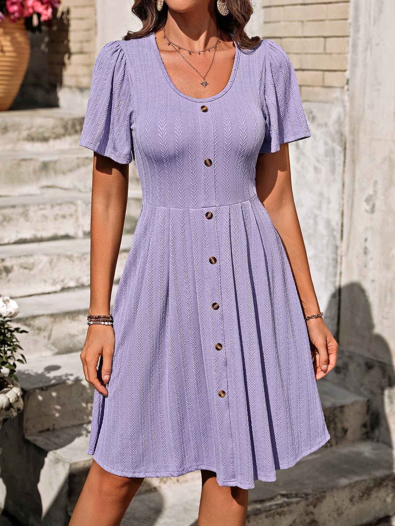 Ivyshape | Women's Button Down Summer Dress Trendy