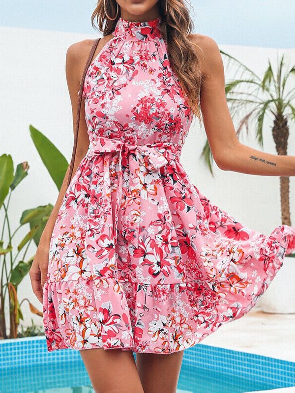 Summer Elegant Sleeveless Floral Mini Dress | Ideal for Summer