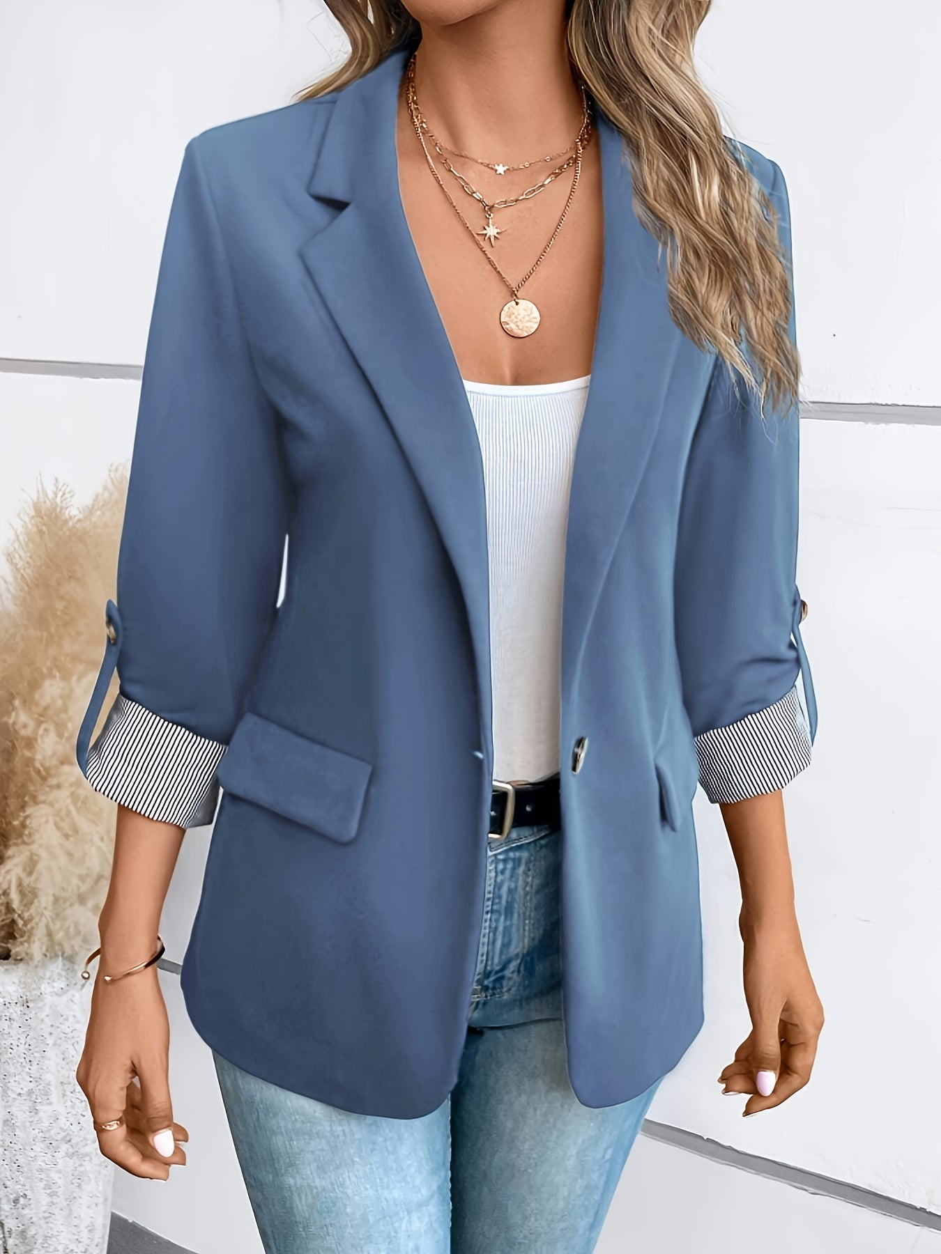 Ivyshape | Elegant Business Long Blazer With