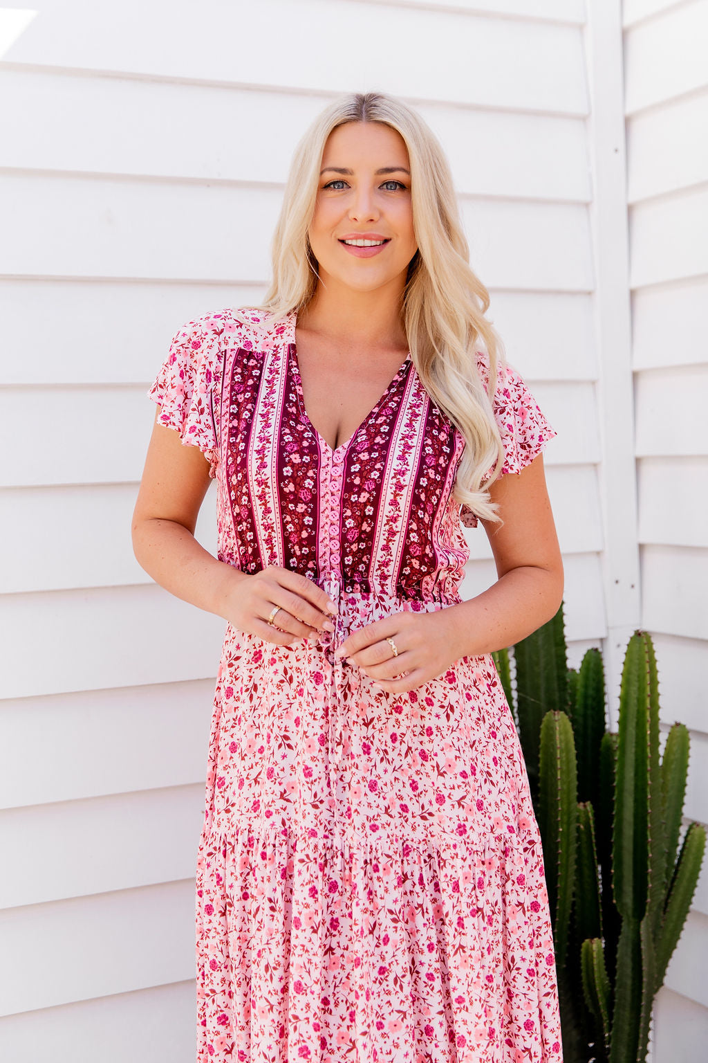 Cora Maxi Dress - Pink Peony