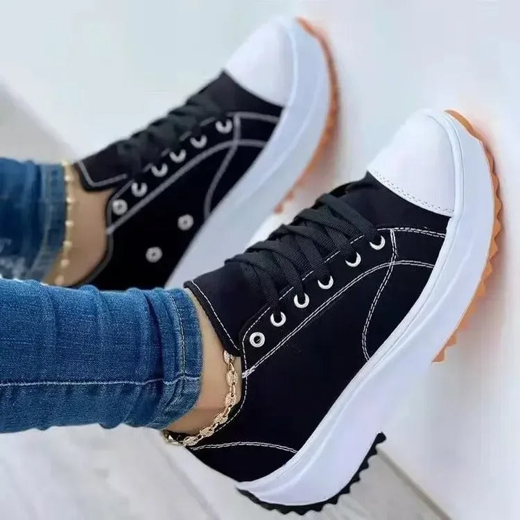 Trendy Platform Lace-Up Sneakers for Women