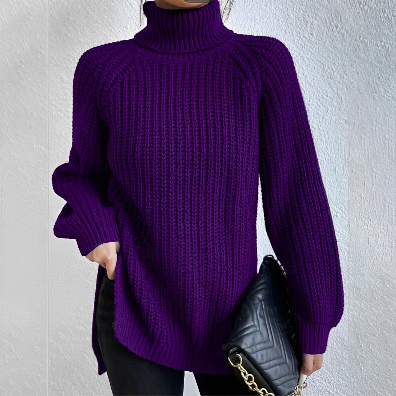 Ivyshape | Thick Turtleneck Sweater Made Of Cotton