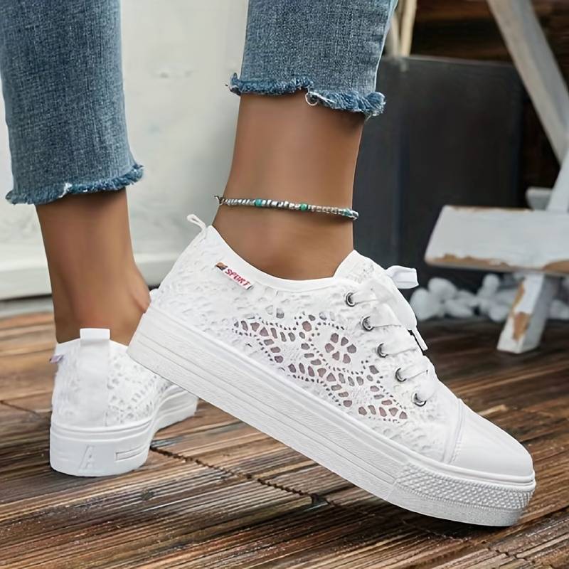 Ivyshape | Chic and Airy Lace Sneakers