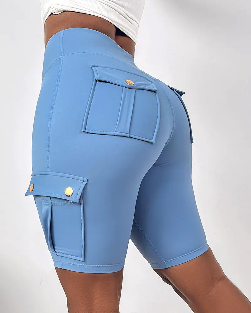 Ivyshape | Women's Casual Shorts With Pockets Plain