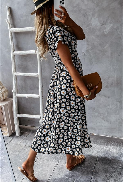 Ivyshape | Loved By You Midi Dress With Daisy Print