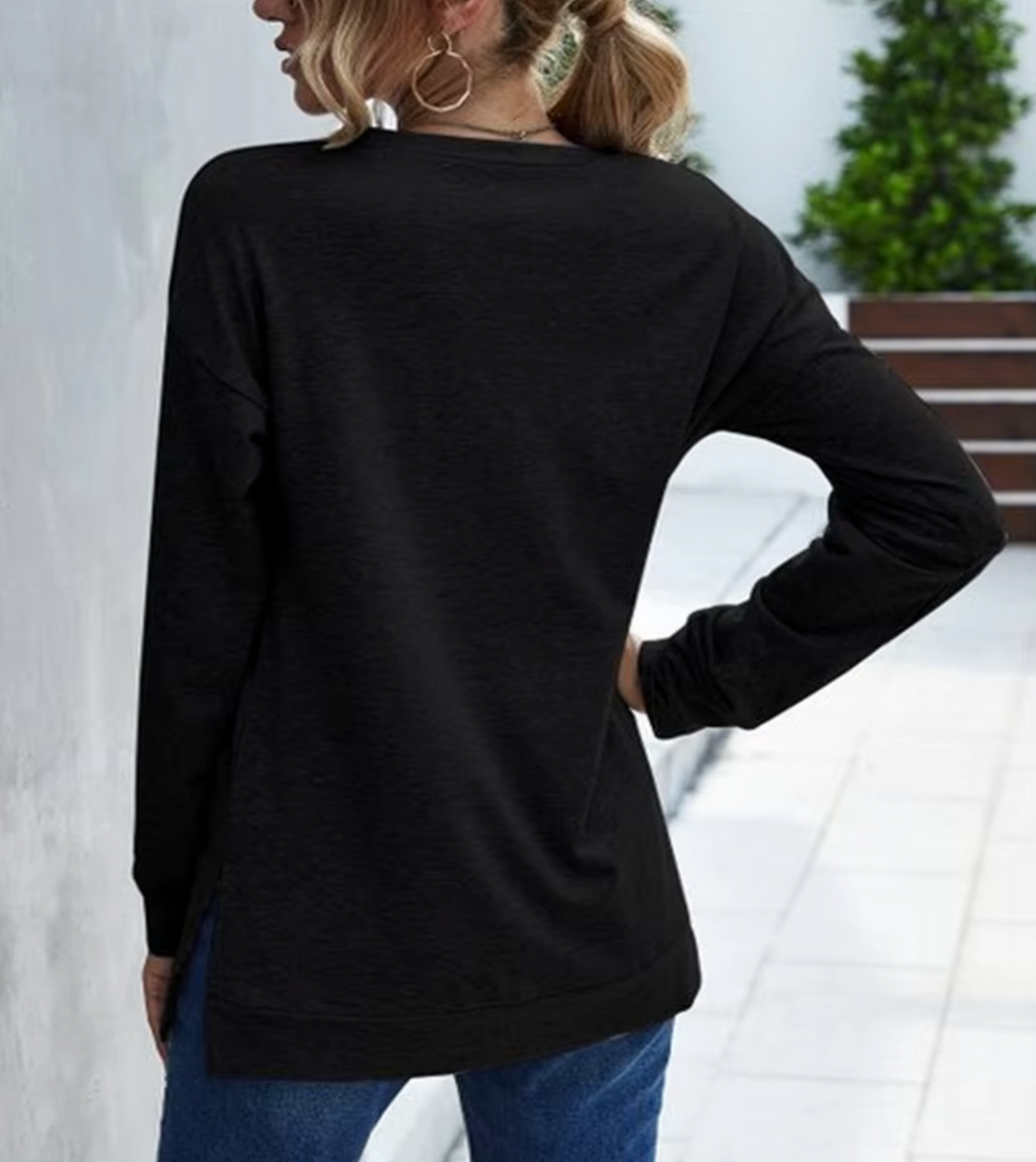 Ivyshape | Stylish Long Sleeve T-Shirt with Round Neck