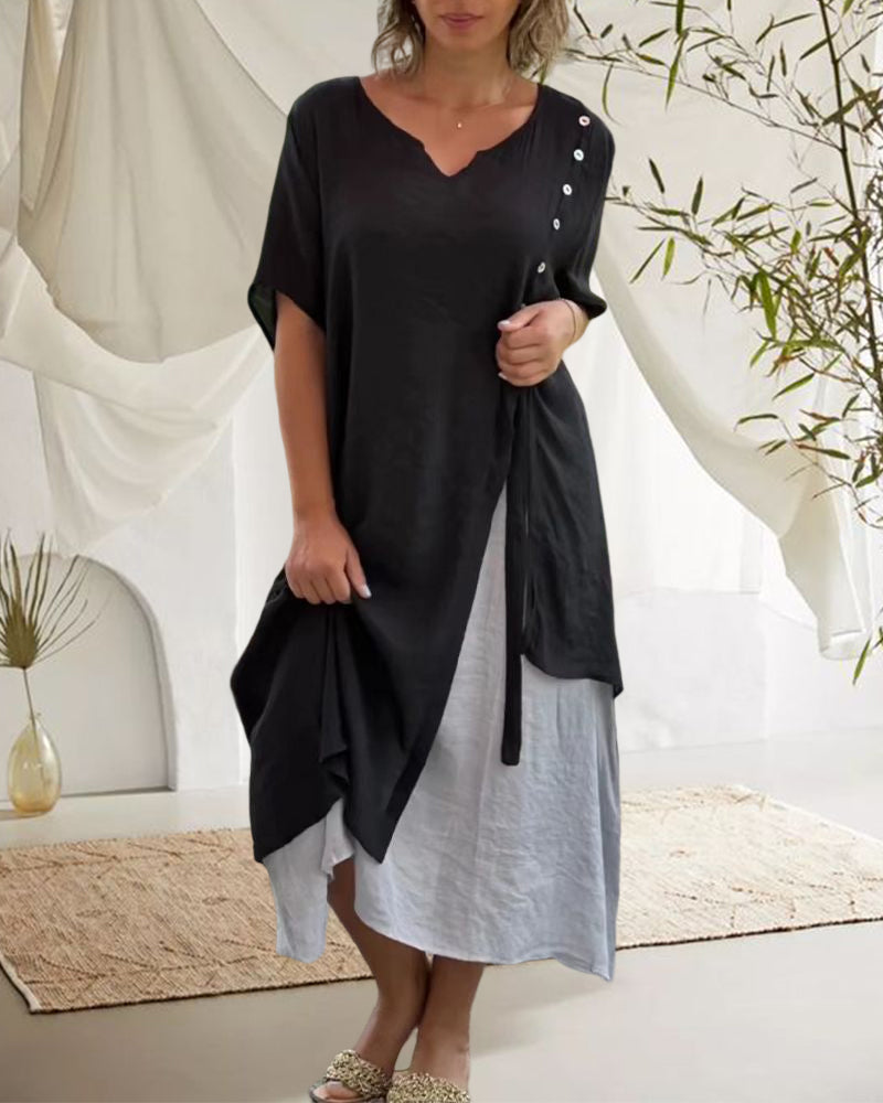 Summer Casual Long Dress with Half Sleeves | Ideal for Summer