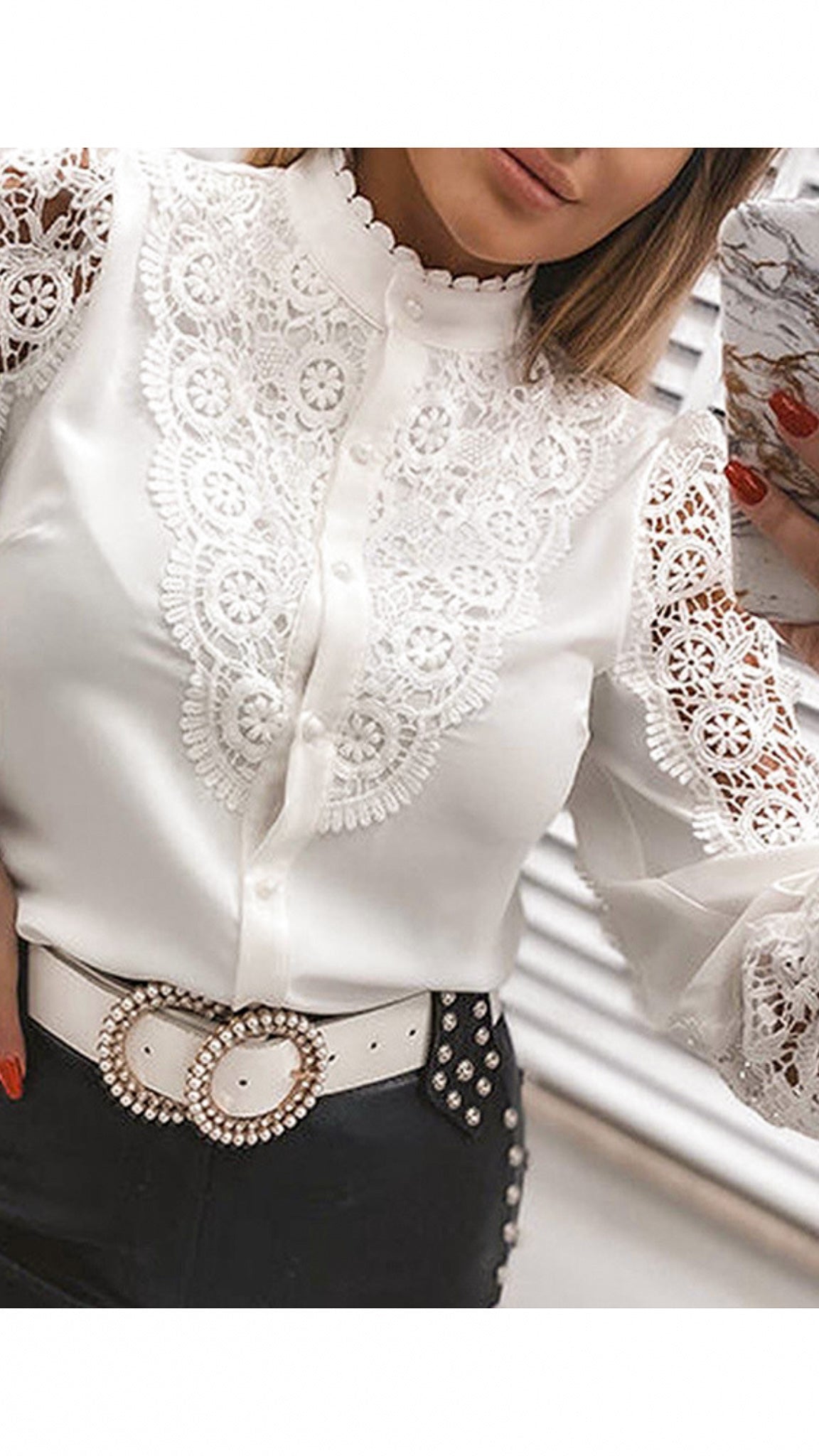 Button Down Lace Shirt