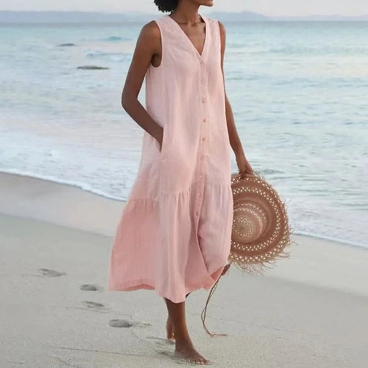 Ivyshape | Women's Comfortable Beach Dress Pastel