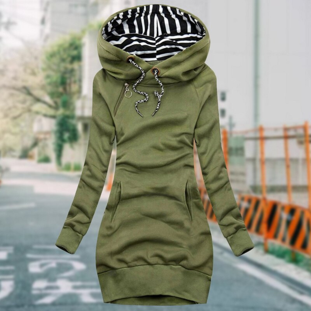 Ivyshape | Ladies Warm Long Hoodie Casual