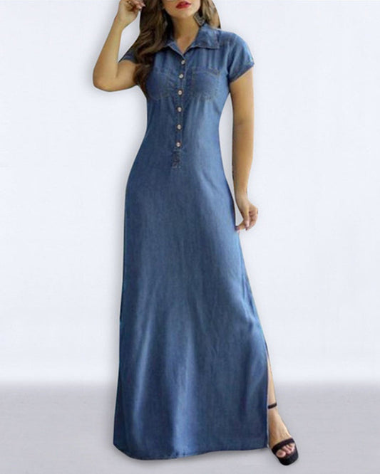 Summer Denim Maxi Dress | Ideal for Summer