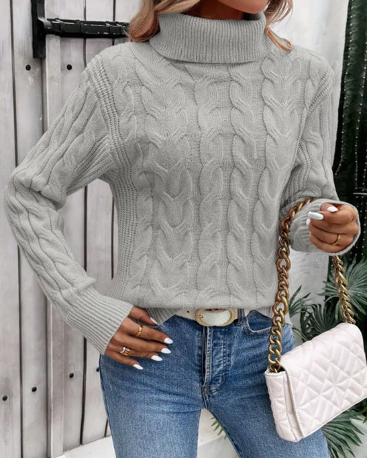 Ivyshape | Cozy Knit Turtleneck Sweater