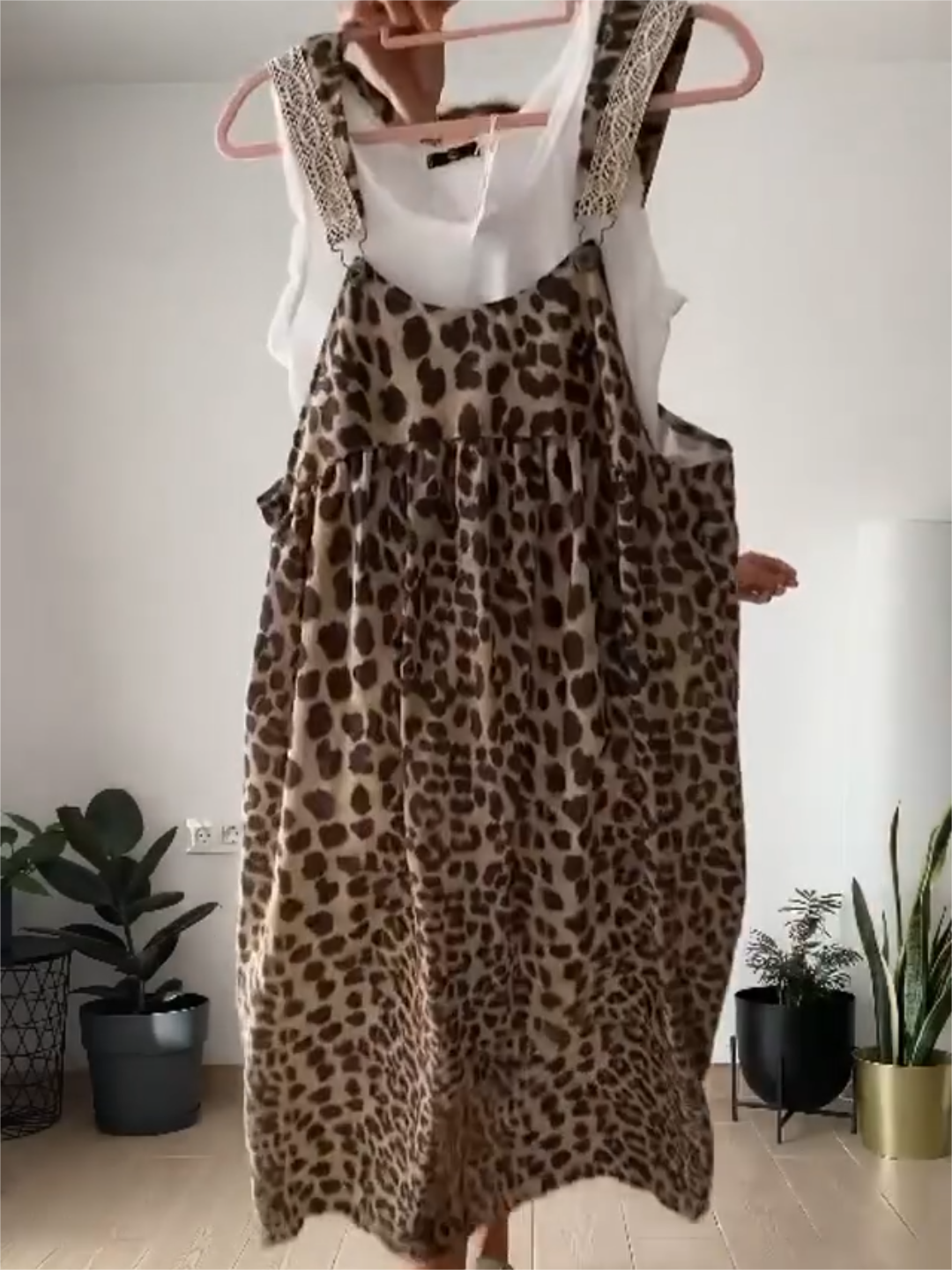 Women's Casual Strap Leopard Print Dress