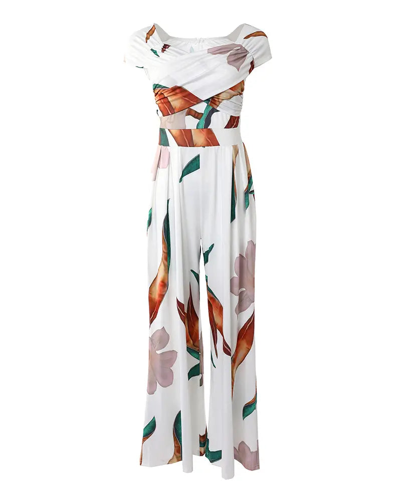Ivyshape | Elegant Jumpsuit Dress with Floral Pattern