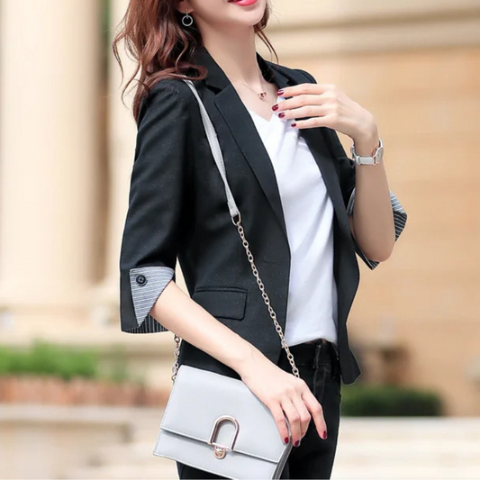 Ivyshape | Stylish 3/4 Sleeve Spring Blazer for Women