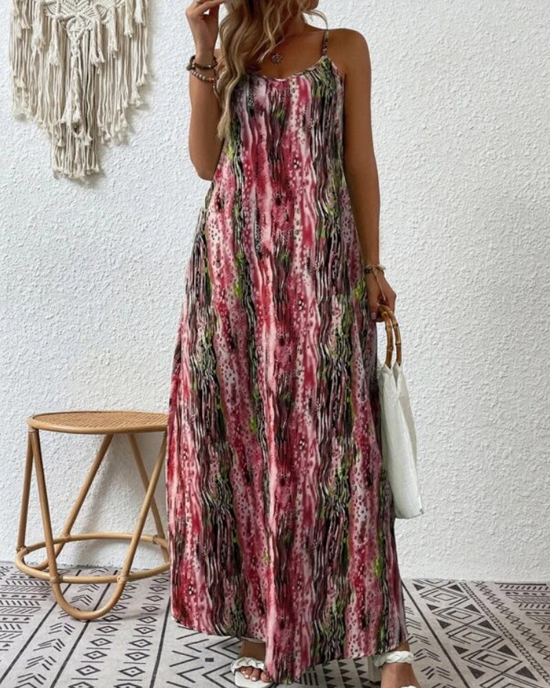 Summer Sleeveless Elegant Dress with Gradient Print | Ideal for Summer