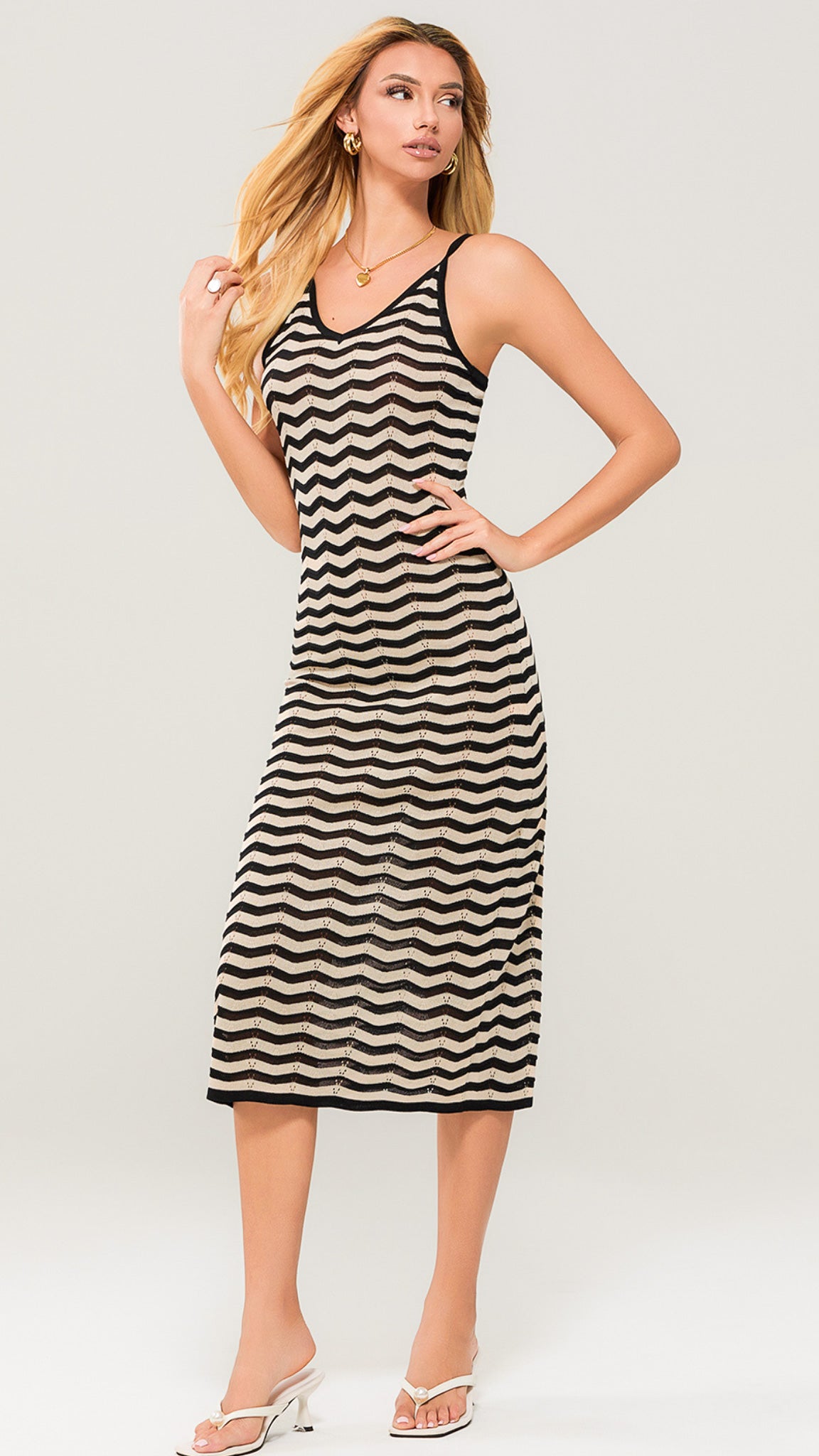 Mid-Back Chevron Dress