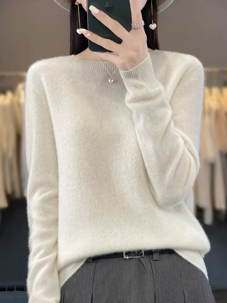 Ivyshape |Sweater Women Round Neck Soft and Elegant Sweater